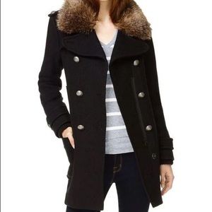 Aritzia Community Cadet Coat with Faux Fur Collar